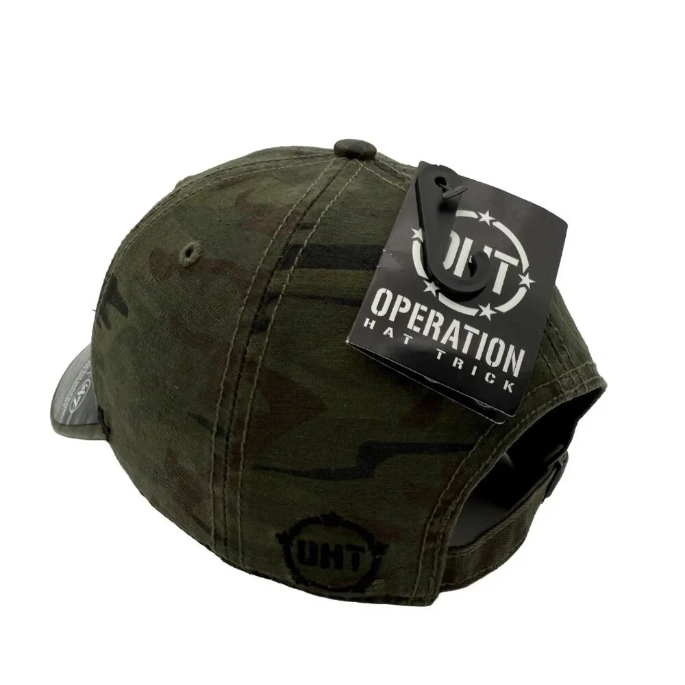 ’47 Camo Spartan Patch Cap Operation Hat Trick Adjustable Snap Military Veteran - Picture 4 of 12